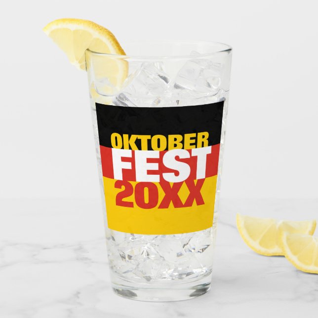 Oktoberfest Oktoberfest Tysk Flagga Glaskopp (Framsida Ice)