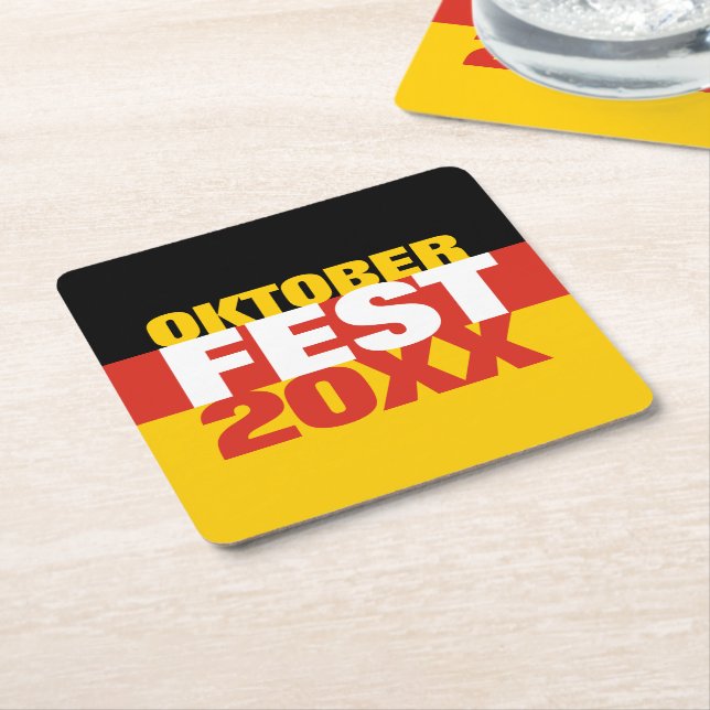 Oktoberfest Oktoberfest Tysk Flagga Underlägg Papper Kvadrat (Vinklad)