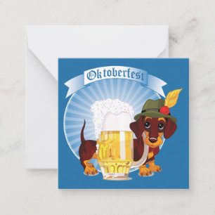 Oktoberfest Öl- och Hund-gratulationskort Anteckningskort