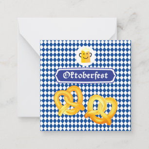 OKTOBERFEST ölfestival Bavarian flagga blue Anteckningskort