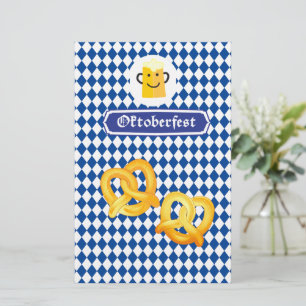 OKTOBERFEST ölfestival Bavarian flagga blue Brevpapper