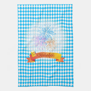 OKTOBERFEST ölfestival dekoration Blue mönster Kökshandduk