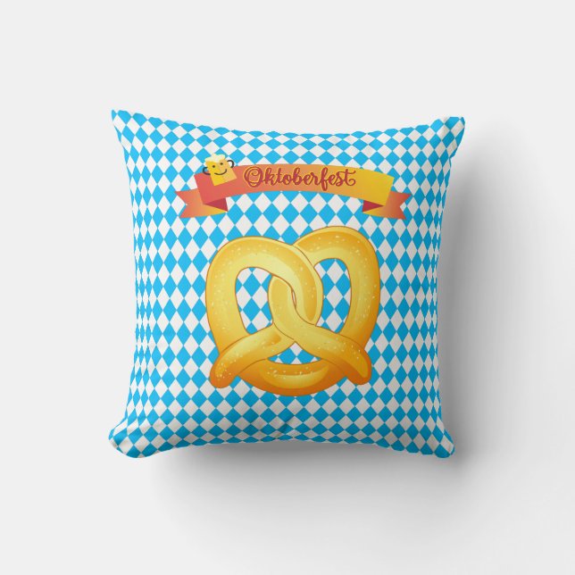 OKTOBERFEST ölfestival dekoration Blue mönster Kudde (Framsida)