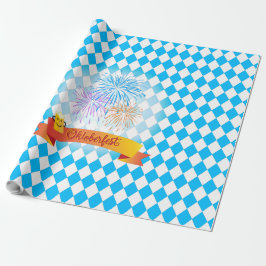 OKTOBERFEST ölfestival dekoration Blue mönster Presentpapper