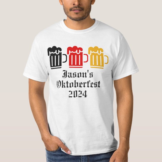 Oktoberfest Personlig Gift T Shirt (Framsida)