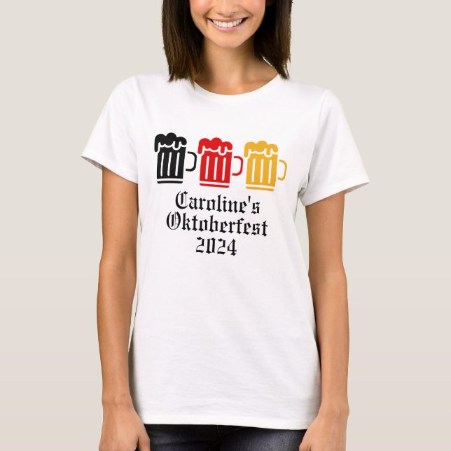 Oktoberfest Personlig Party Outfit T Shirt (Framsida)
