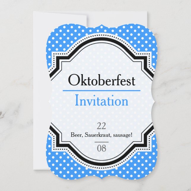 Oktoberfest Polka Prickar Inbjudan (Baksida)