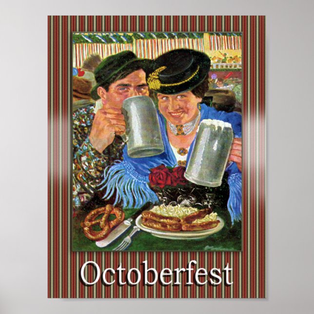 Oktoberfest Poster mycket gammalt vykort (Framsidan)