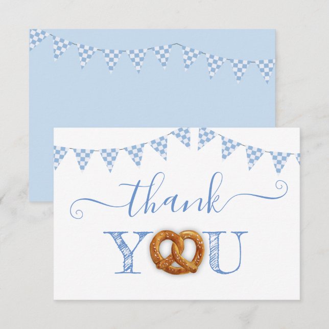 Oktoberfest Pretzel Danke Tackkort Inbjudningar (Fram/baksida)