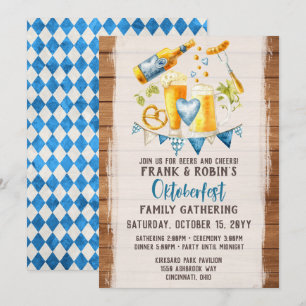 Oktoberfest Rustik Bayerskt Öl Anpassat Partynamn Inbjudningar