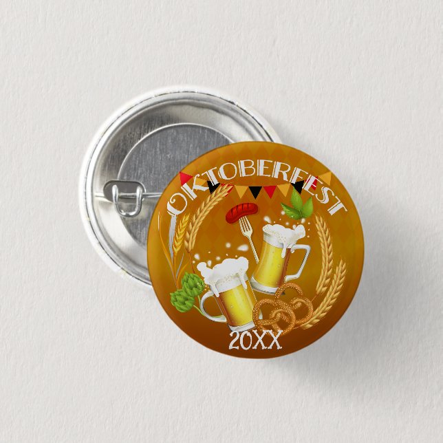 Oktoberfest Toasting Beer Knapp (Framsida & baksida)