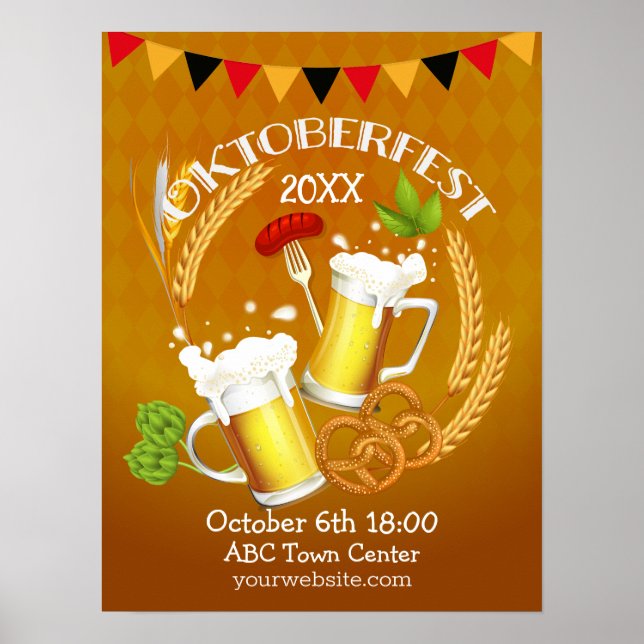 Oktoberfest Toasting Beer Poster (Framsidan)