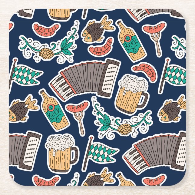 Oktoberfest tysk beerfestival underlägg papper kvadrat (Framsidan)