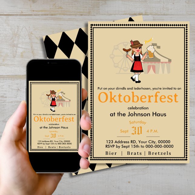 Oktoberfest tysk höstfest inbjudan (Skapare uppladdad)