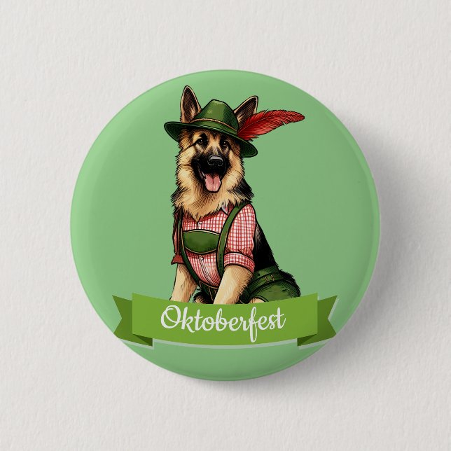 Oktoberfest tysk schäferhund  knapp (Framsida)
