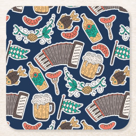 Oktoberfest tyska Beer Festival Underlägg Papper Kvadrat