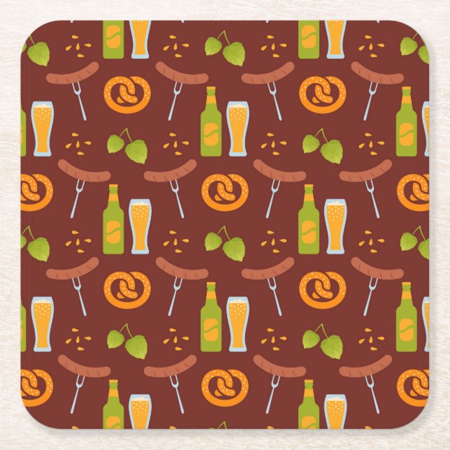 Oktoberfest tyska Beer Festival Underlägg Papper Kvadrat (Framsidan)