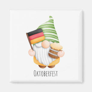 Oktoberfest Tyskland Flagga Cute Gnome Magnet