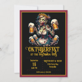 Oktoberfest Zombie Barmaid-inbjudan Inbjudningar