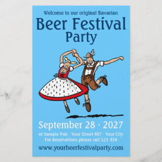 Oktoberfestfest Flyer Dansande Par