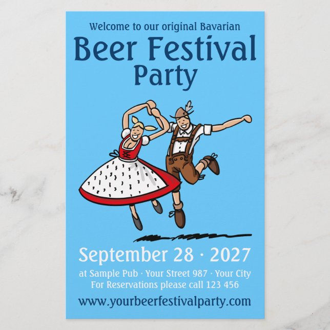 Oktoberfestfest Flyer Dansande Par (Framsidan)