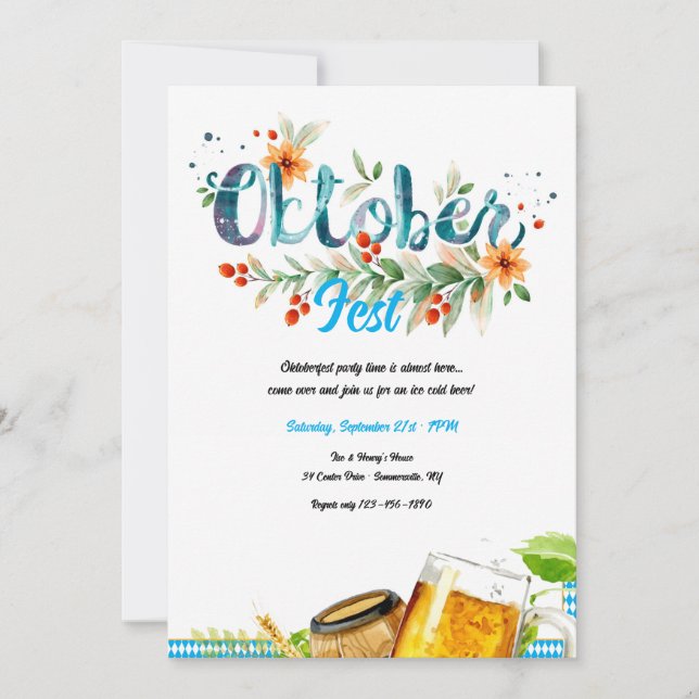 Oktoberfestöl Inbjudningar (Framsida)