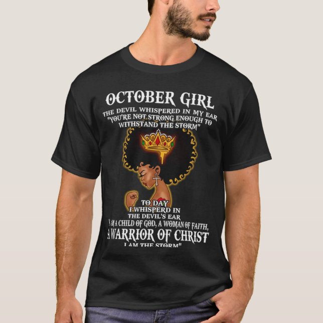 Oktoberflicka Djävulen som viskade i min öra Du är T Shirt (Framsida)