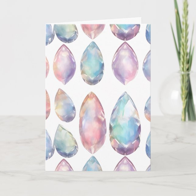 Oktoberfödelsekortet Opal Birthday Card Kort (Framsida)