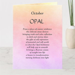 Oktoberfödelsesten, födelsesten Opal Hälsning Kort