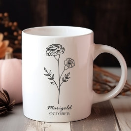 Oktobermånad, blomning Monogram Kaffemugg