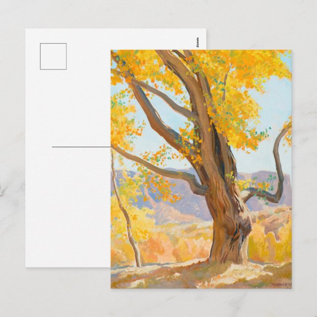 Oktobermorgon av Maynard Dixon Helg Vykort (Fram/baksida)