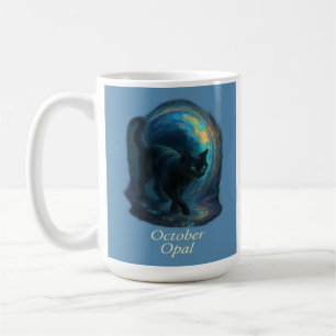 Oktoberopal - Black Cat & Iridescent Portal Kaffemugg