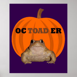 Oktobers Halloween-pun med paddor och högtidsglädj Poster