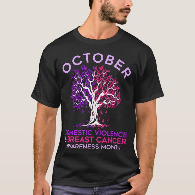 Oktobervåld och bröstcancer i Domesticen T Shirt (Framsida)
