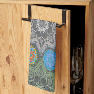 Oktobervitare arabesque Moorish Stone Grönt Kökshandduk