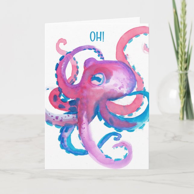 OKTOPUS ARM KÄRLEK/MISS DIG-KORT TACK KORT (Framsida)