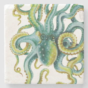 Oktopus Blue Watercolor Art Stenunderlägg