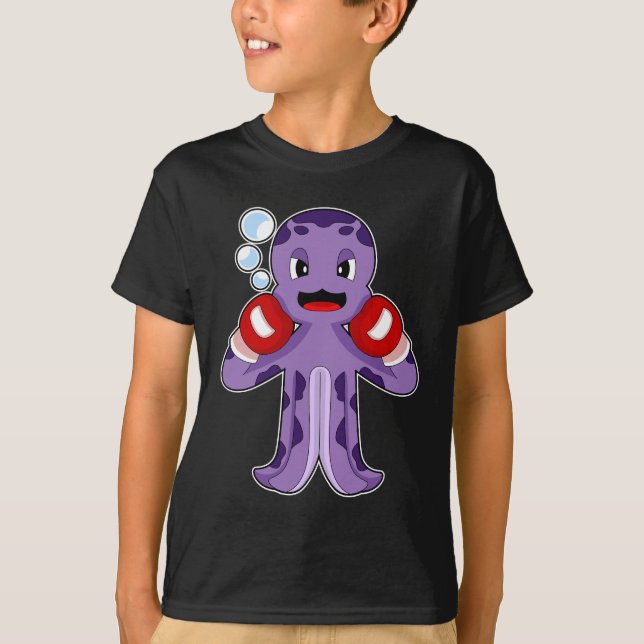 Oktopus Boxer Boxing handskar Boxing T Shirt (Framsida)