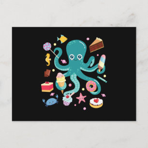 Oktopus Cake Squid Vykort
