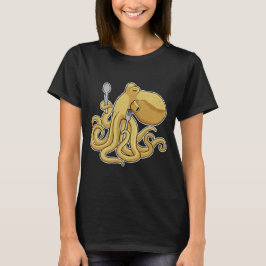 Oktopus eating Spoon Fork T Shirt