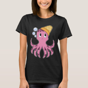 Oktopus Ice kräm kon T Shirt