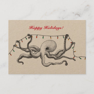 Oktopus-kort för lycklig Helgdag Inbjudningar