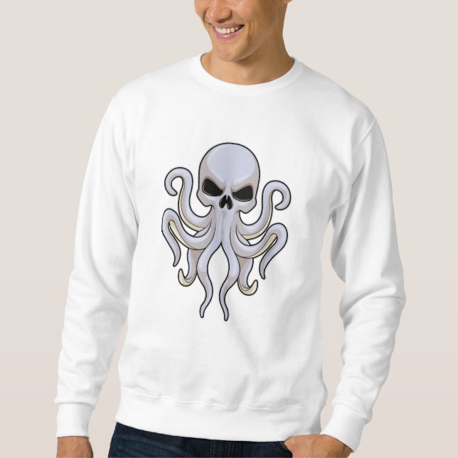 Oktopus med 8 Armar och skal Lång Ärmad Tröja (Framsida)