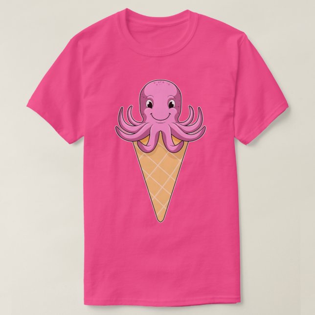 Oktopus med isgräddkon t shirt (Design framsida)