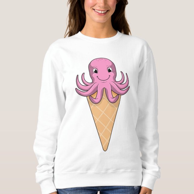 Oktopus med isgräddkon t shirt (Framsida)