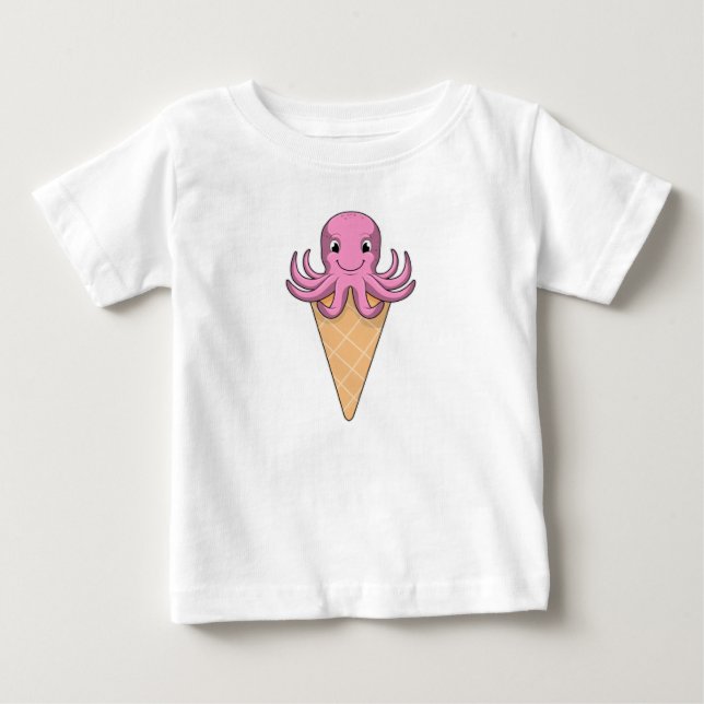 Oktopus med isgräddkon t shirt (Framsida)