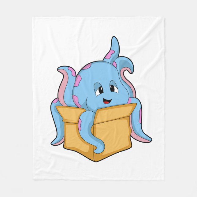 Oktopus med Packet.PNG Fleecefilt (Framsidan)