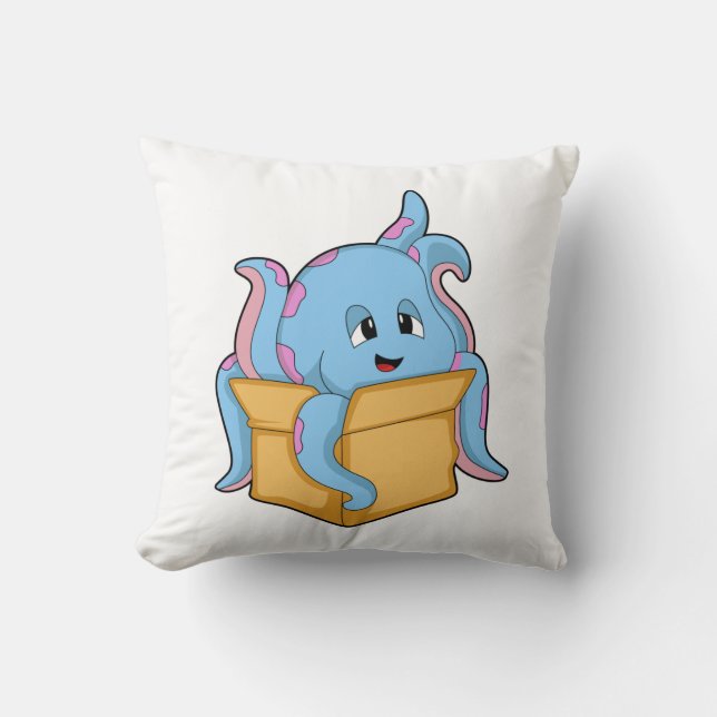 Oktopus med Packet.PNG Kudde (Framsida)