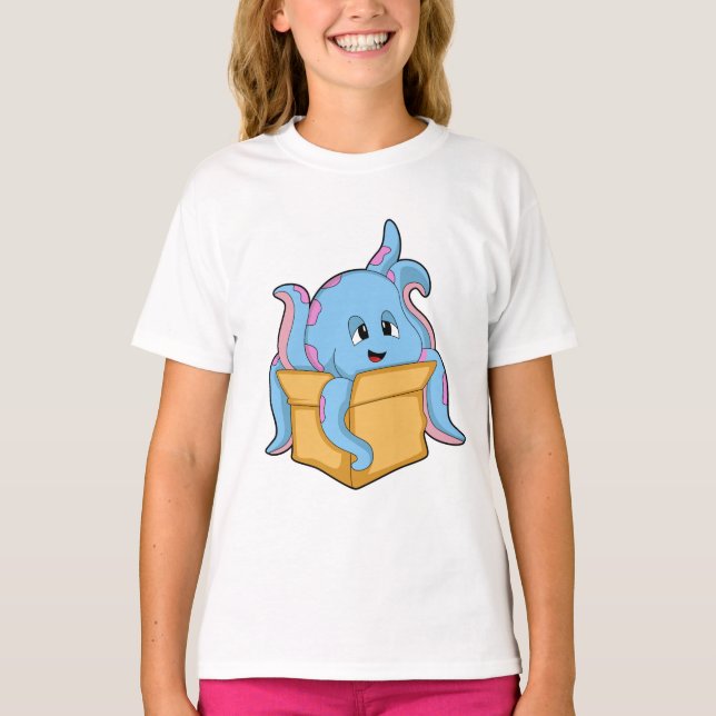 Oktopus med Packet.PNG T Shirt (Framsida)