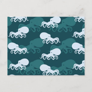 Oktopus Mönster Vykort